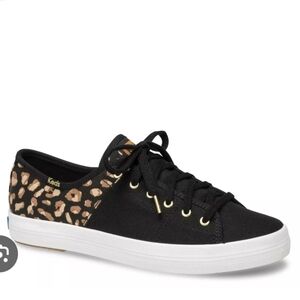 Keds Women's Black and Leopard Sneakers Size 9.5